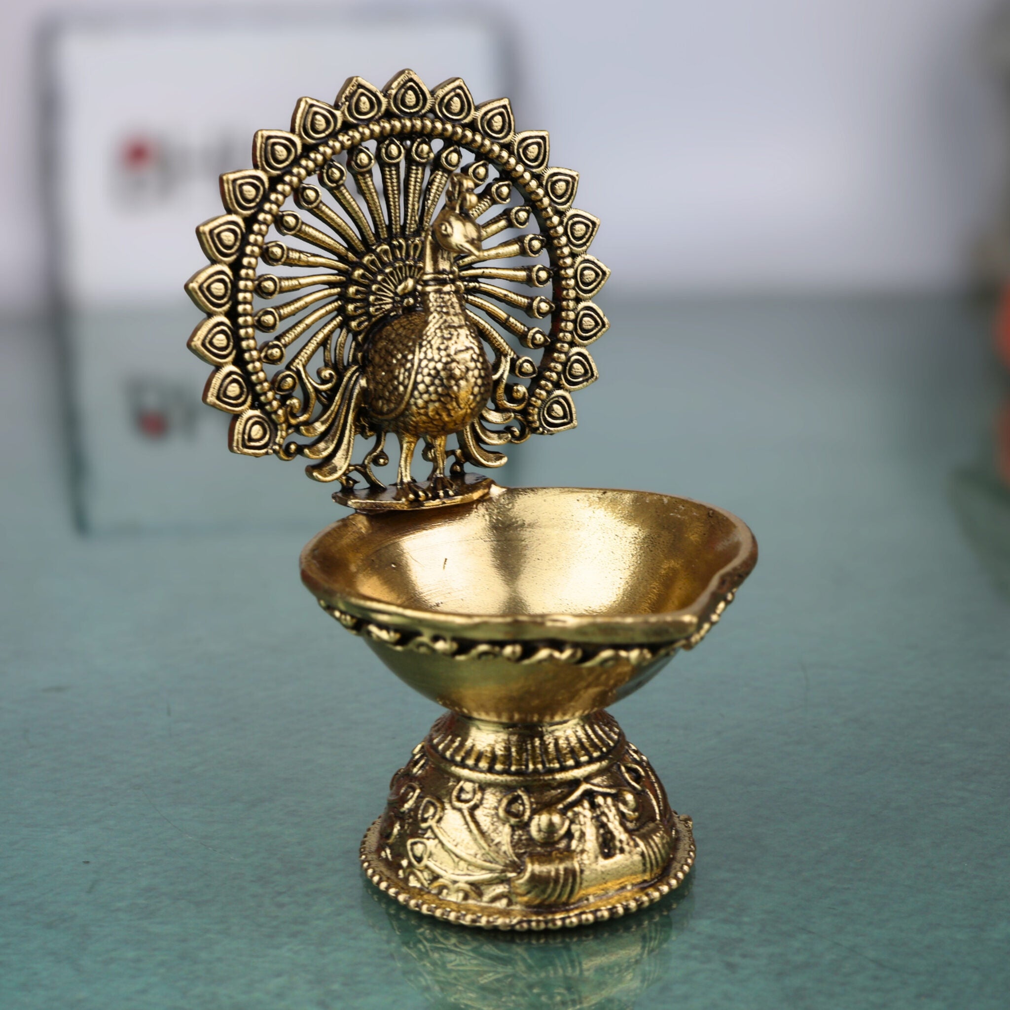 Brass Peacock Diya