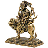 Brass Durga Idol, Maa Durga Murti, Shakti Pooja Statue, Mahishasuramardini & Jagadamba Sculpture, Handcrafted Small Decorative Brass Vigraha for Home Temple & Gifts, Gold, 3 Inch, 1 Piece