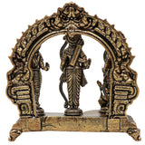 Brass Shri Ram Darbar Idol Ram Parivar Murti Sita Ram Lakshman Hanuman Statue Pital Peetal Vigraha Moorti for Puja Mandir Home Decor Gift, Gold, 3 Inch, 1 Piece