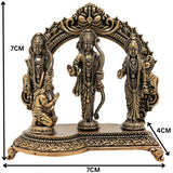 Brass Shri Ram Darbar Idol Ram Parivar Murti Sita Ram Lakshman Hanuman Statue Pital Peetal Vigraha Moorti for Puja Mandir Home Decor Gift, Gold, 3 Inch, 1 Piece