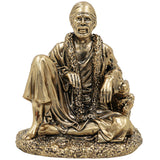 Brass Shirdi Sai Baba Idol, Brass Murti, Sai Nath Statue, Shri Saibaba Pooja Vigraham, Decorative Home Sculpture, Ashtadhatu & Pital Pratima, Gold, 4 Inch, 1 Piece