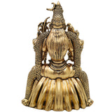 Brass Rajarajeshwari Murti, Rajeshwari Idol, Raja Rajeshwari Pratima, Lalitha Tripura Sundari Vigraha, Handcrafted Pooja Statue for Home & Temple, Gold, 4 Inch, 1 Piece