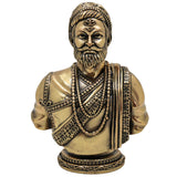 Brass Shivaji Maharaj Idol, Chhatrapati Shivaji Murti, Raje Shivaji Vigraha, Bhonsle Sculpture for Pooja, Home Decor & Gifts, Gold, 4 Inch, 1 Piece