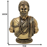 Brass Shivaji Maharaj Idol, Chhatrapati Shivaji Murti, Raje Shivaji Vigraha, Bhonsle Sculpture for Pooja, Home Decor & Gifts, Gold, 4 Inch, 1 Piece