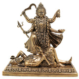 Brass Maha Kali Idol, Handcrafted Mahakali Murti, Kali Maa Sculpture, Bhadrakali Vigraha, Dakshinakali Statue for Pooja & Home Temple Decor, Gold, 4 Inch, 1 Piece