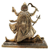 Brass Maha Kali Idol, Handcrafted Mahakali Murti, Kali Maa Sculpture, Bhadrakali Vigraha, Dakshinakali Statue for Pooja & Home Temple Decor, Gold, 4 Inch, 1 Piece