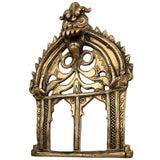 Bhunes Brass Prabhavali Frame Arch Wall Hanging for Temple and Home Decor – Prabhawal with Kirtimukha & Sheshnag for Deity | Prabhaval for Pooja Room, Gold, 10.5 Inch, 1 Piece