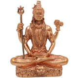 Bronze Lord Shiva Idol, Handcrafted Sitting Mahadeva Murti for Pooja, Meditation & Home Temple Decor, Gold, 3 Inch, 1 Piece