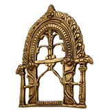 Bhunes Brass Small Prabhavali Arch Frame – Wall Hanging Kirtimukha Prabhawali for Home Temple, Deity Backdrop, Pooja Decor, Prabhaval, Gold, 5.5 Inch, 1 Piece