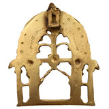 Bhunes Brass Small Prabhavali Arch Frame – Wall Hanging Kirtimukha Prabhawali for Home Temple, Deity Backdrop, Pooja Decor, Prabhaval, Gold, 5.5 Inch, 1 Piece