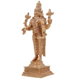 Bronze Vishnu Idol | Handcrafted Lord Vishnu,Venkateshwara, Balaji Murti for Pooja, Temple & Home Decor, Gold, 6 Inch, 1 Piece