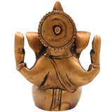 Brass Small Ganesha Idol | Handcrafted Ganesha Murti for Pooja, Home Decor & Gifts, Gold, 5 Inch, 1 Piece