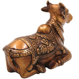 Brass Nandi Idol | Handcrafted Shiva’s Bull Sculpture for Temple, Pooja & Home Decor, Gold, 4.5 Inch, 1 Piece