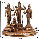 Brass Ram Darbar Idol | Handcrafted Lord Rama, Sita & Laxman Murti for Pooja, Temple & Home Decor, Gold, 6.5 Inch, 1 Piece