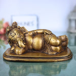 Brass Sleeping Ganesha Idol
