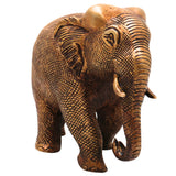 Brass Elephant Idol | Handcrafted Decorative Elephant Sculpture for Home, Pooja & Gifts, Gold, 5 Inch, 1 Piece