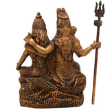 Brass Shiva Parvati Idol | Handcrafted Uma Maheshwara Murti | Divine Hindu Couple Sculpture for Temple & Home Decor, Gold, 8.5 Inch, 1 Piece