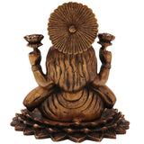 Brass Lakshmi on Lotus Idol | Handcrafted Mahalakshmi Statue | Goddess Lakshmi Murti for Temple, Pooja & Home Decor, Gold, 7.5 Inch, 1 Piece