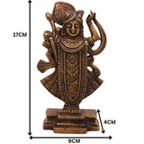 Brass Srinath Ji Idol, Handcrafted Krishna Murti, Bal Gopal Statue for Pooja, Home Temple & Spiritual Decor, Gold, 6.5 Inch, 1 Piece