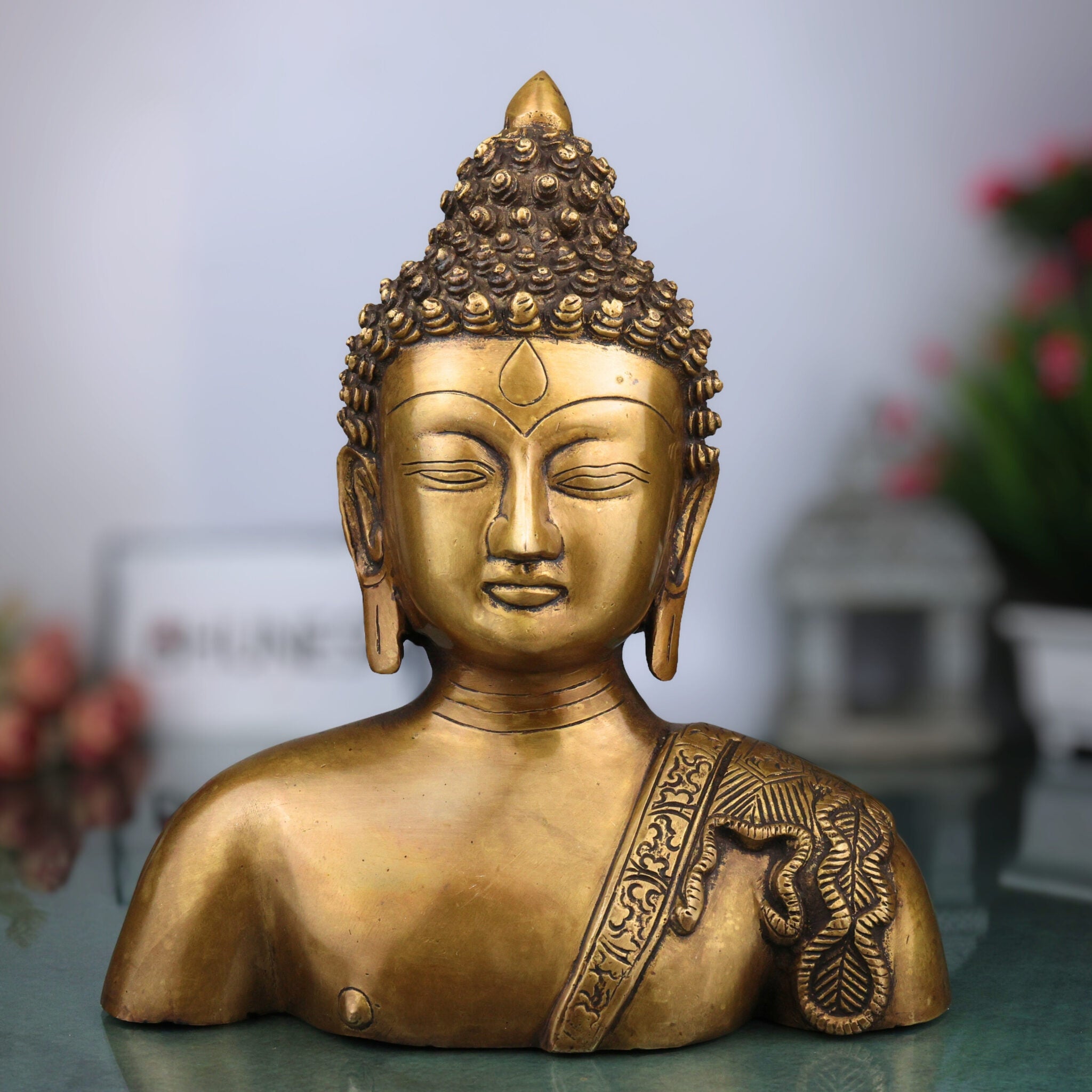 Brass Buddha Face Idol