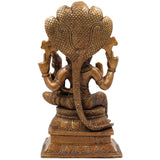 Brass Lakshmi Narasimha Idol, Handcrafted Murti, Lord Narasimha with Goddess Lakshmi Statue for Pooja, Home Decor & Gifts, Gold, 12.5 Inch, 1 Piece