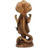 Brass Vishnu Idol on Sheshanag, Handcrafted Murti, Lord Vishnu Standing Statue, Narayana Sculpture for Pooja, Home Decor & Gifts, Gold, 17 Inch, 1 Piece