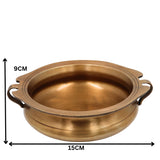 Brass Urli Bowl, Handcrafted Decorative Urli, Floating Flower Sculpture for Home Decor, Pooja & Gifts, Gold, 3.5 Inch, 1 Piece