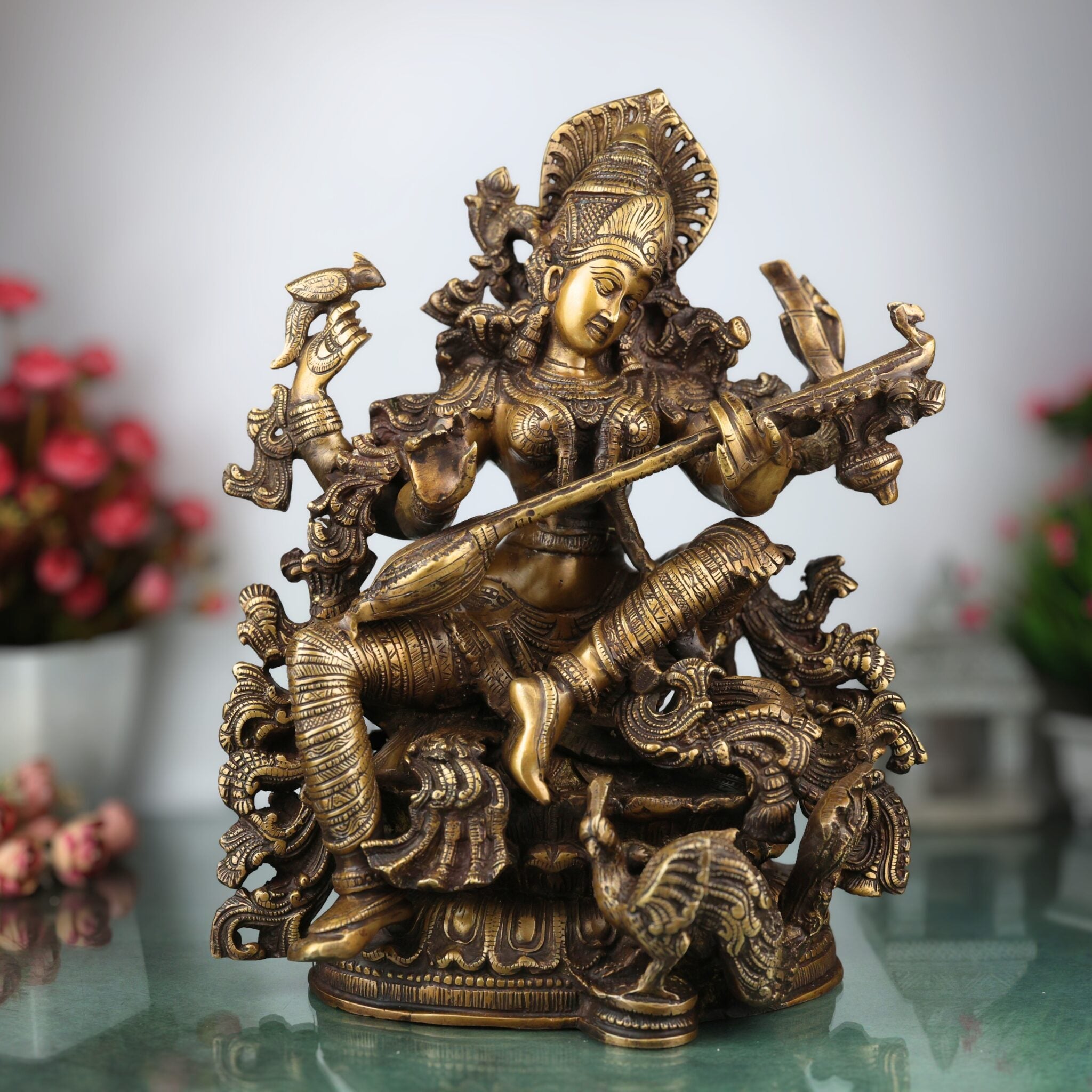 Brass Saraswati Idol