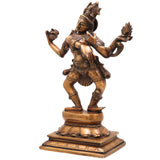 Brass Nataraja Idol, Shiva Murti, Handcrafted Shiva Murti, Lord Shiva Dancing Statue, Tandava Sculpture for Pooja, Home Decor & Gifts, Gold, 14 Inch, 1 Piece