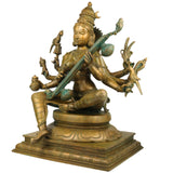 Bronze Handcrafted Matangi Idol, Maa Matangi, Matangi Devi, Shri Matangi Murti, Panchaloha, Chola Art Statue for Puja & Home Decor, Brown, 23.5 Inch, 1 Piece