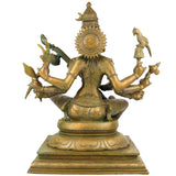 Bronze Handcrafted Matangi Idol, Maa Matangi, Matangi Devi, Shri Matangi Murti, Panchaloha, Chola Art Statue for Puja & Home Decor, Brown, 23.5 Inch, 1 Piece