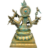 Bronze Handcrafted Matangi Idol, Maa Matangi, Matangi Devi, Shri Matangi Murti, Panchaloha, Chola Art Statue for Puja & Home Decor, Brown, 23.5 Inch, 1 Piece