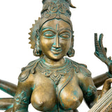 Bronze Handcrafted Matangi Idol, Maa Matangi, Matangi Devi, Shri Matangi Murti, Panchaloha, Chola Art Statue for Puja & Home Decor, Brown, 23.5 Inch, 1 Piece