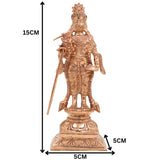 Bronze Palani Murugan Idol | Handcrafted Panchaloha Lord Murugan Statue | Lord Subramanya / Lord Kartikeya, Gold, 6 Inch, 1 Piece