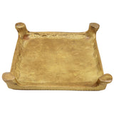 Brass Chowki, Handmade Pooja Platform | Spiritual Bajot Temple & Home Decor, Gold, 4 Inch, 1 Piece