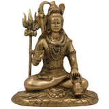Brass Shiva Statues |Lord Shiv Idol | Shankar Idol | Shiva Brass|Lord Shiva Idols|Shankar Murti For Gift| Shiva Brass Statue| Home Decor | Showpiece, Gold, 10.5 Inch, 1 Piece