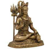 Brass Shiva Statues |Lord Shiv Idol | Shankar Idol | Shiva Brass|Lord Shiva Idols|Shankar Murti For Gift| Shiva Brass Statue| Home Decor | Showpiece, Gold, 10.5 Inch, 1 Piece