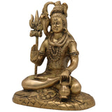 Brass Shiva Statues |Lord Shiv Idol | Shankar Idol | Shiva Brass|Lord Shiva Idols|Shankar Murti For Gift| Shiva Brass Statue| Home Decor | Showpiece, Gold, 10.5 Inch, 1 Piece