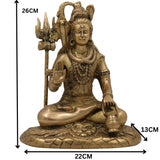 Brass Shiva Statues |Lord Shiv Idol | Shankar Idol | Shiva Brass|Lord Shiva Idols|Shankar Murti For Gift| Shiva Brass Statue| Home Decor | Showpiece, Gold, 10.5 Inch, 1 Piece