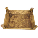 Brass Chowki Idol for Puja, Handcrafted Mandir Chowki, Laxmi Ganesh Durga Vishnu Pooja Pedestal, Gold, 5 Inch, 1 Piece