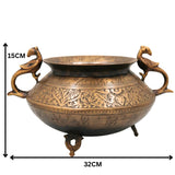 Brass Pot | Handcrafted Brass Planter, Temple & Home Decor, Gold, 6 Inch, 1 Piece
