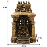 Brass Lakshmi Idol | Shri Lakshmi Murti with Temple | Maha Laxmi Statue | Pooja Decor, Gold, 3 Inch, 1 Piece