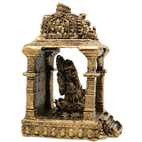 Brass Ganesh with Temple Idol, Siddhivinayak / Vinayaka Murti for Pooja, Home Decor, Temple, Festival & Gifts, Gold, 3 Inch, 1 Piece