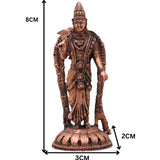 Copper Meenakshi Amman Idol, Meenatchi Meenalochani Sundareswari Devi Tamraloha Vigraham for Home Pooja & Decor, Brown, 3 Inch, 1 Piece