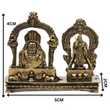 Brass Shiva Lingam Parvati Idol | Shivling Parvati Murti | Ardhanarishvara Linga Shivalingam for Home Pooja & Decor, Gold, 1.5 Inch, 1 Piece