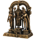 Brass Vishnu Sridevi Bhudevi Idol | Lord Narayana Murti | Sri Vishnu Lakshmi Bhudevi Statue for Pooja & Home Decor, Gold, 3 Inch, 1 Piece