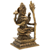 Brass Small Kamakshi Idol, Rajarajeswari Murti, Pratima, Vigraham, Bhagwati Statue for Pooja, Home Decor & Spiritual Gifts, Gold, 3 Inch, 1 Piece