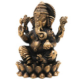 Brass Ganesh Idol | Handcrafted Ganapati Vinayaka Murti | Peetal Ganesha Statue for Home Decor, Pooja & Spiritual Gifts, Gold, 3 Inch, 1 Piece