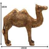 Brass Camel Idol, Indian Desert Camel Sculpture, Rajasthani Pushkar Pital Figurine, Dromedary Brass Statue, Handcrafted Thar Camel Showpiece, Gold, 7 Inch, 1 Piece