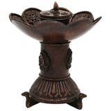 Brass Premium Doopadani | Peetal Dhoop Dani | Pittal Sambrani Holder | Handcrafted Puja Dhoop Burner for Home Temple & Aarti, Brown, 6 Inch, 1 Piece